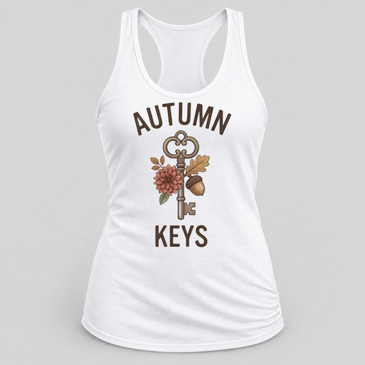 Autumn Keys racerback tank in White
