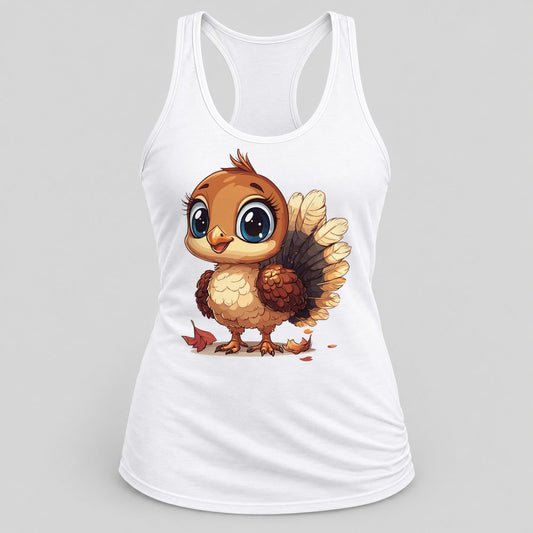Baby Turkey racerback tank in White
