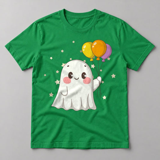 Balloon Ghost tee in Kelly Green
