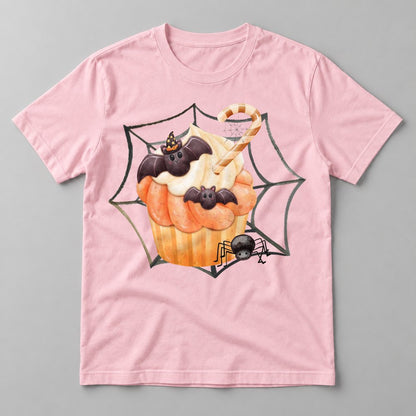Bat Cupcake Web tee in Soft Pink