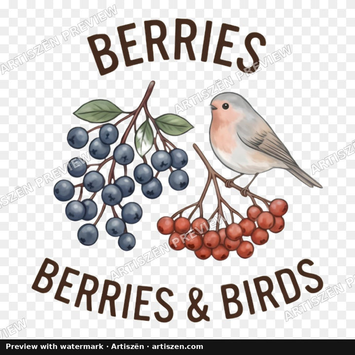 Berries & Birds PNG preview