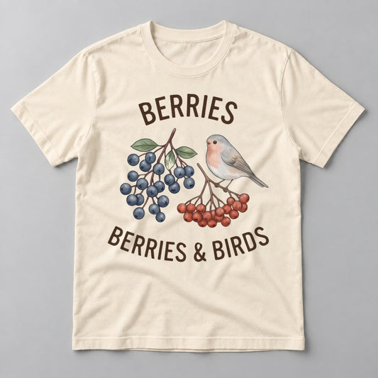 Berries & Birds tee in Natural