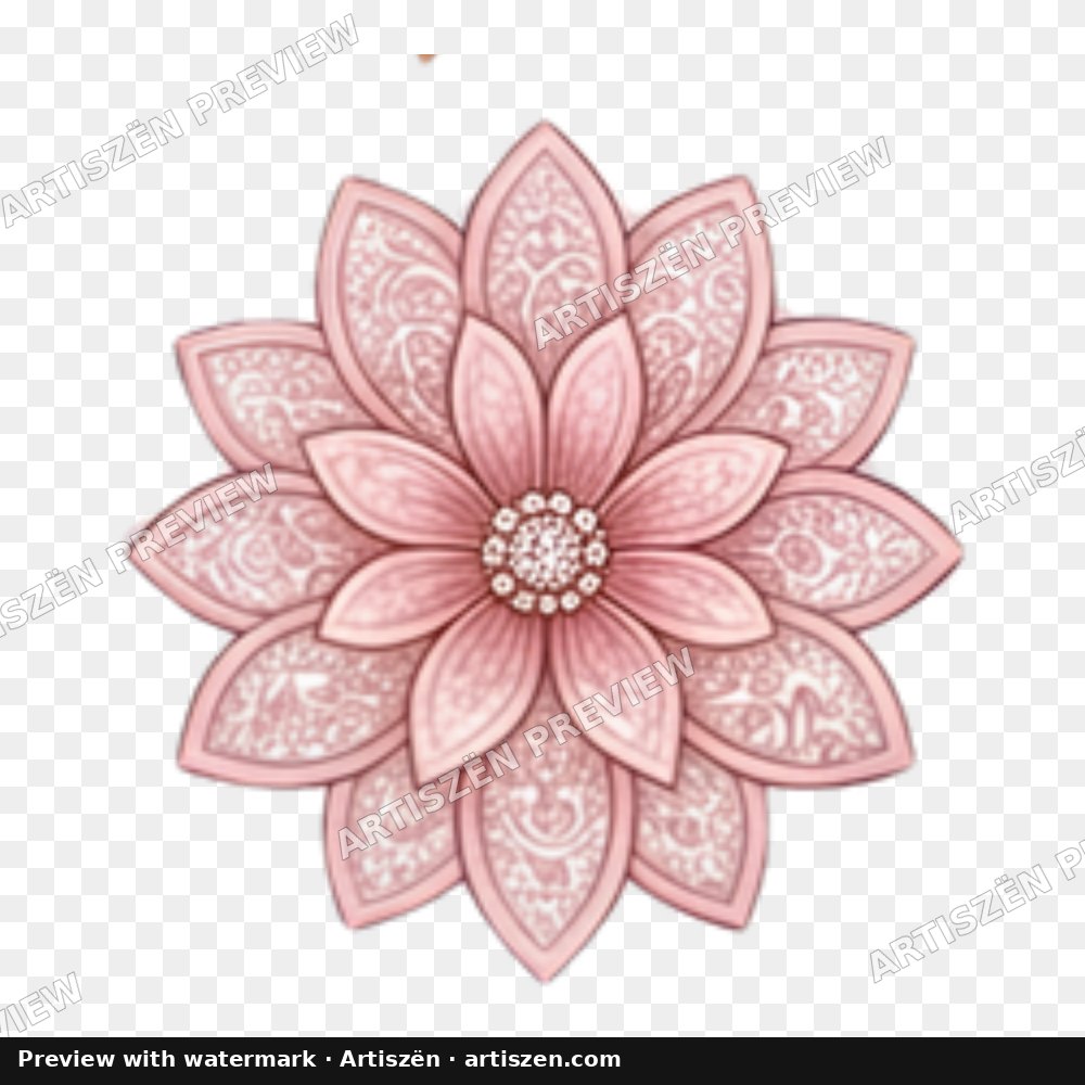 Blush Mandala Flower PNG preview