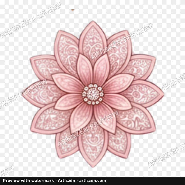 Blush Mandala Flower PNG preview