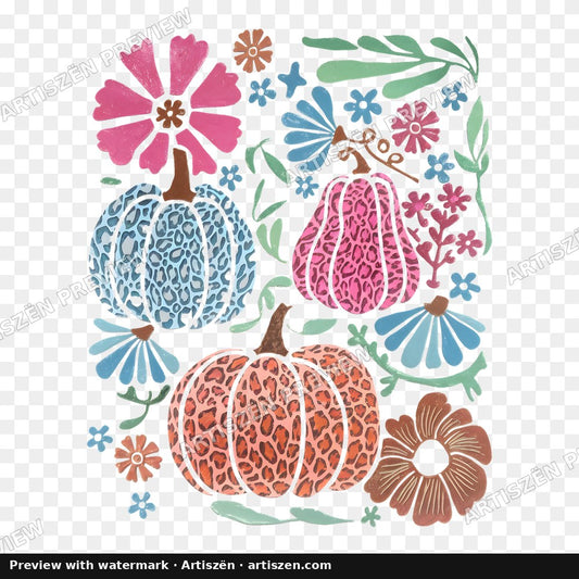 Boho Leopard Pumpkins PNG preview