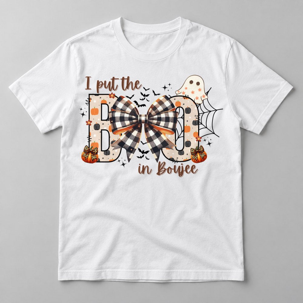Boo in Bowjee tee in White