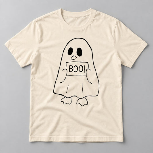 Boo Sign Ghost tee in Natural