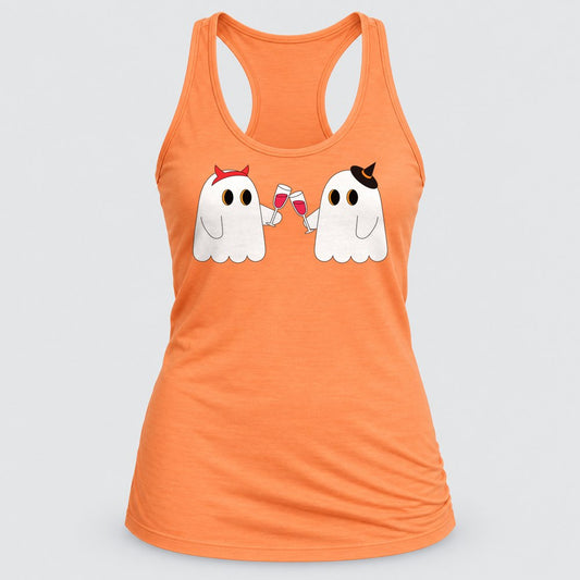 Cheers Ghosts racerback tank in Light Orange