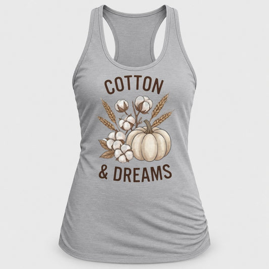 Cotton & Dreams racerback tank in Silver