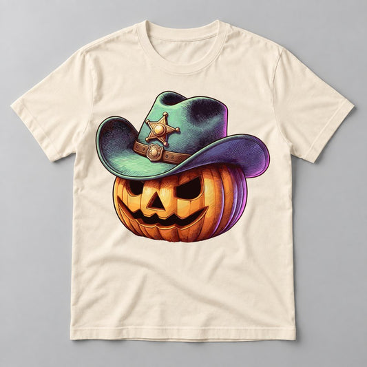 Cowboy Jack-o-Lantern tee in Natural
