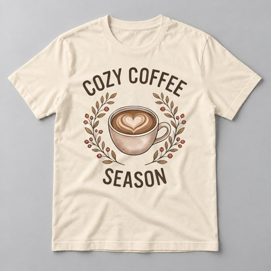 Cozy Coffee Season tee in Natural