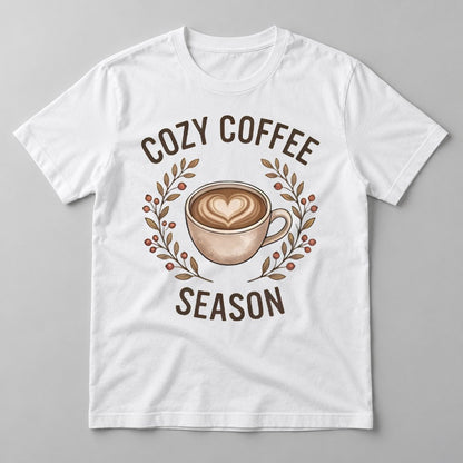 Cozy Coffee Season tee in White