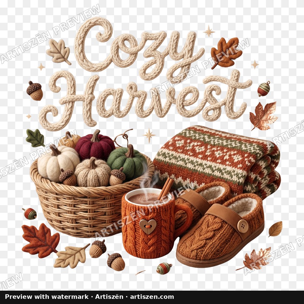 Cozy Harvest Knit PNG preview