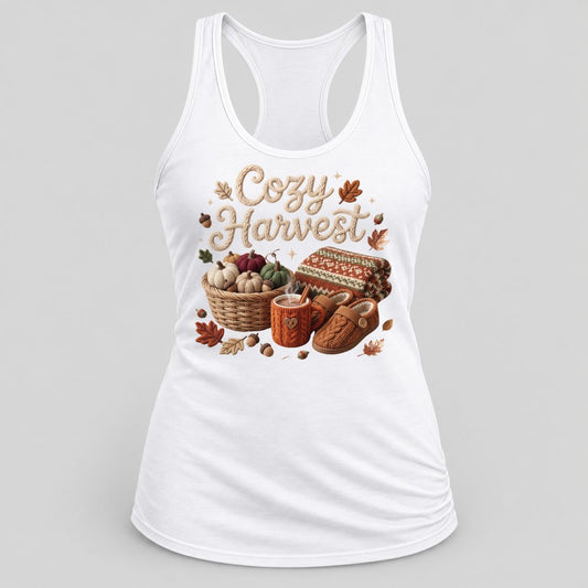 Cozy Harvest Knit racerback tank in White