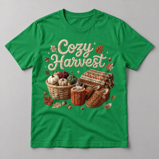 Cozy Harvest Knit tee in Kelly Green