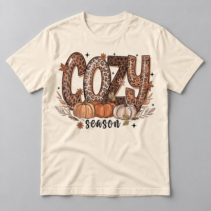 Cozy Season Leopard tee in Natural