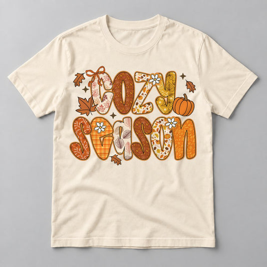Cozy Season Orange tee in Natural