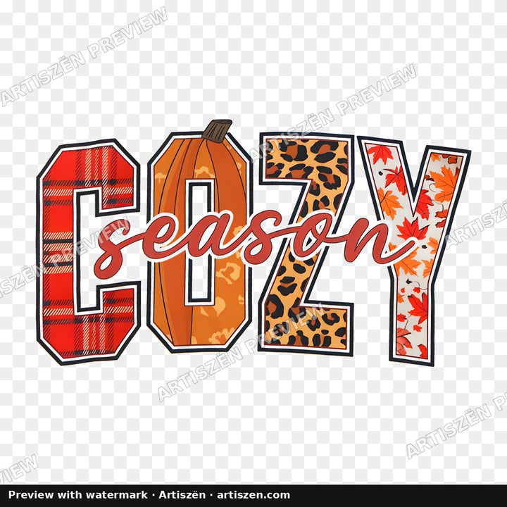 Cozy Season Plaid & Leopard PNG preview