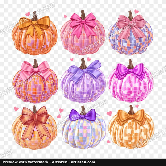 Disco Pumpkins Collage PNG preview