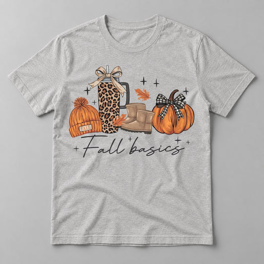 Fall Basics Leopard Tumbler tee in Athletic Heather