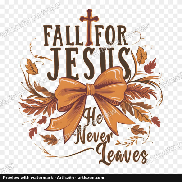 Fall for Jesus Bow PNG preview