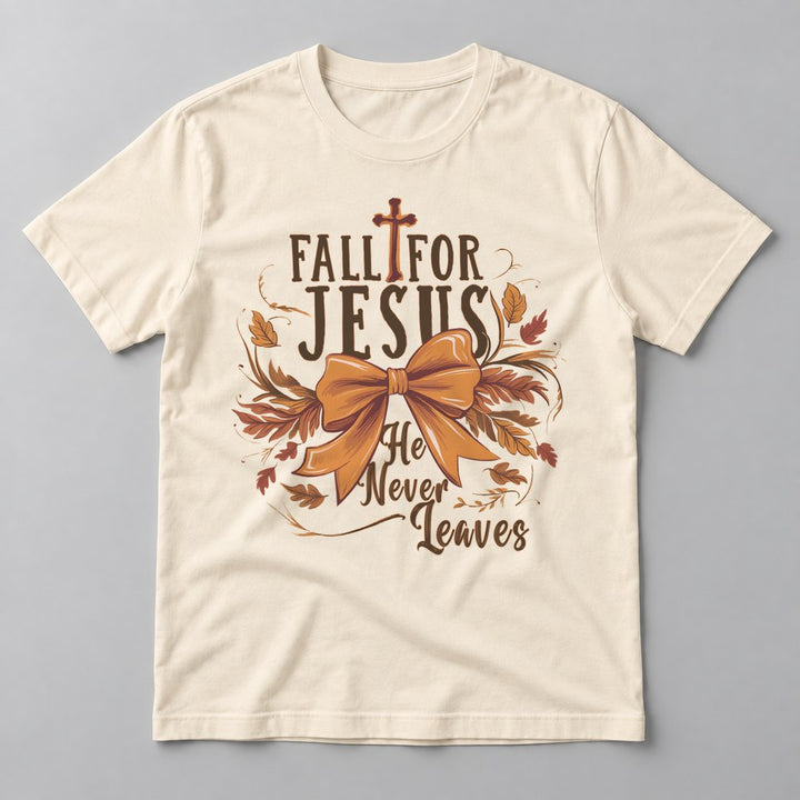 Fall for Jesus Bow tee in Natural