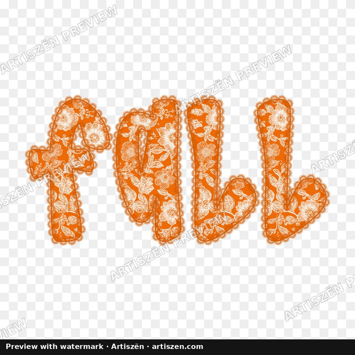 Fall Lace Lettering PNG preview