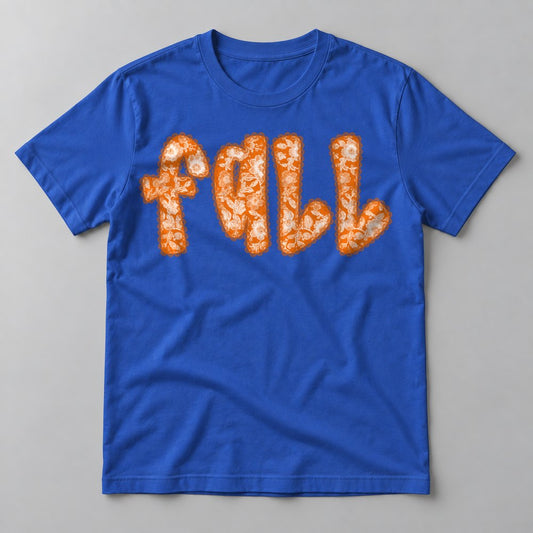 Fall Lace Lettering tee in True Royal