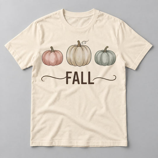 Fall Pumpkin Trio tee in Natural