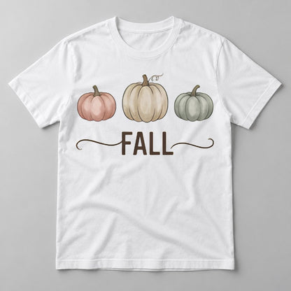 Fall Pumpkin Trio tee in White