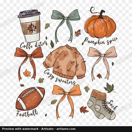 Fall Season Doodles PNG preview
