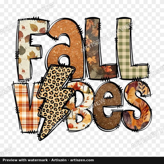 Fall Vibes Patchwork PNG preview