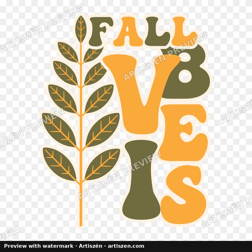 Fall Vibes Wheat PNG preview