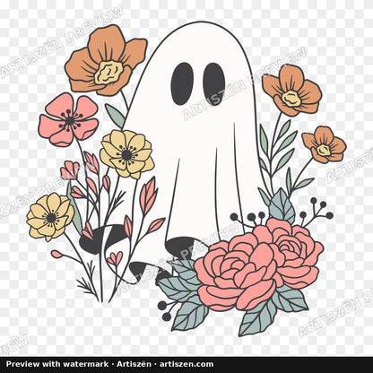 Floral Ghost PNG preview