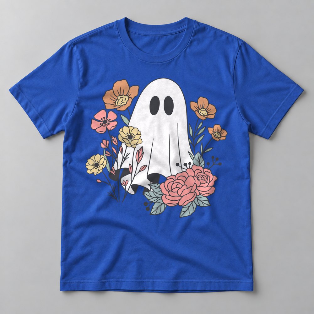 Floral Ghost tee in True Royal