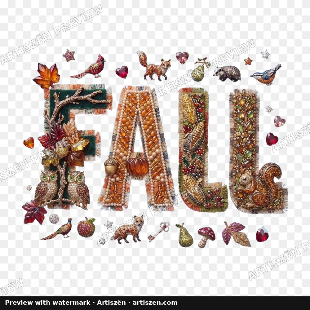Fox & Owl Jewel Fall PNG preview