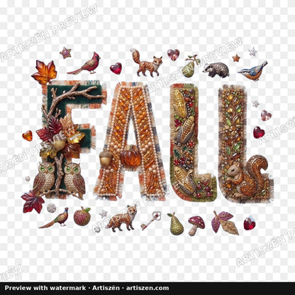 Fox & Owl Jewel Fall PNG preview