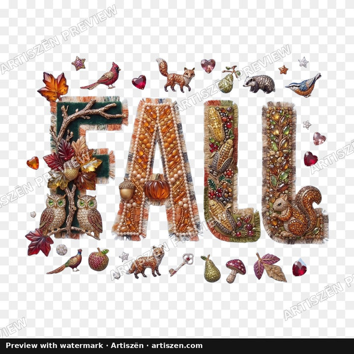 Fox & Owl Jewel Fall PNG preview