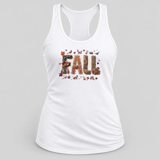 Fox & Owl Jewel Fall racerback tank in White