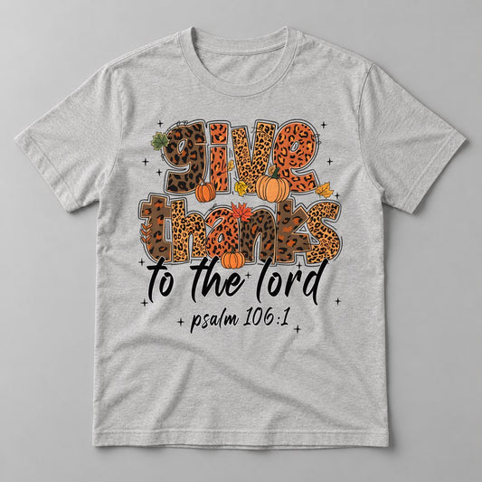 Give Thanks to the Lord tee in Athletic Heather