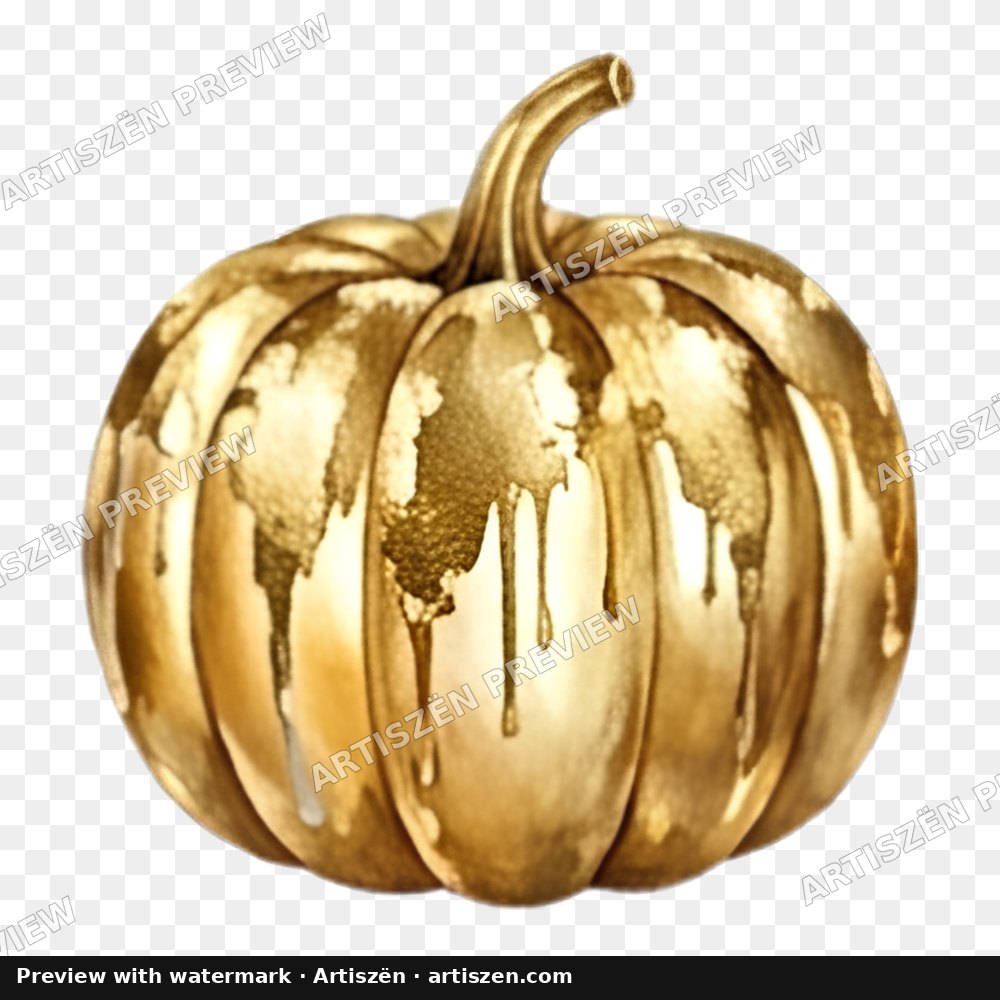 Gold Drip Pumpkin PNG preview