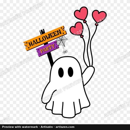 Halloween Party Ghost PNG preview