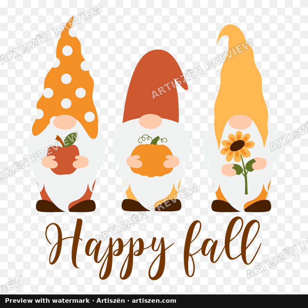 Happy Fall Gnomes PNG preview