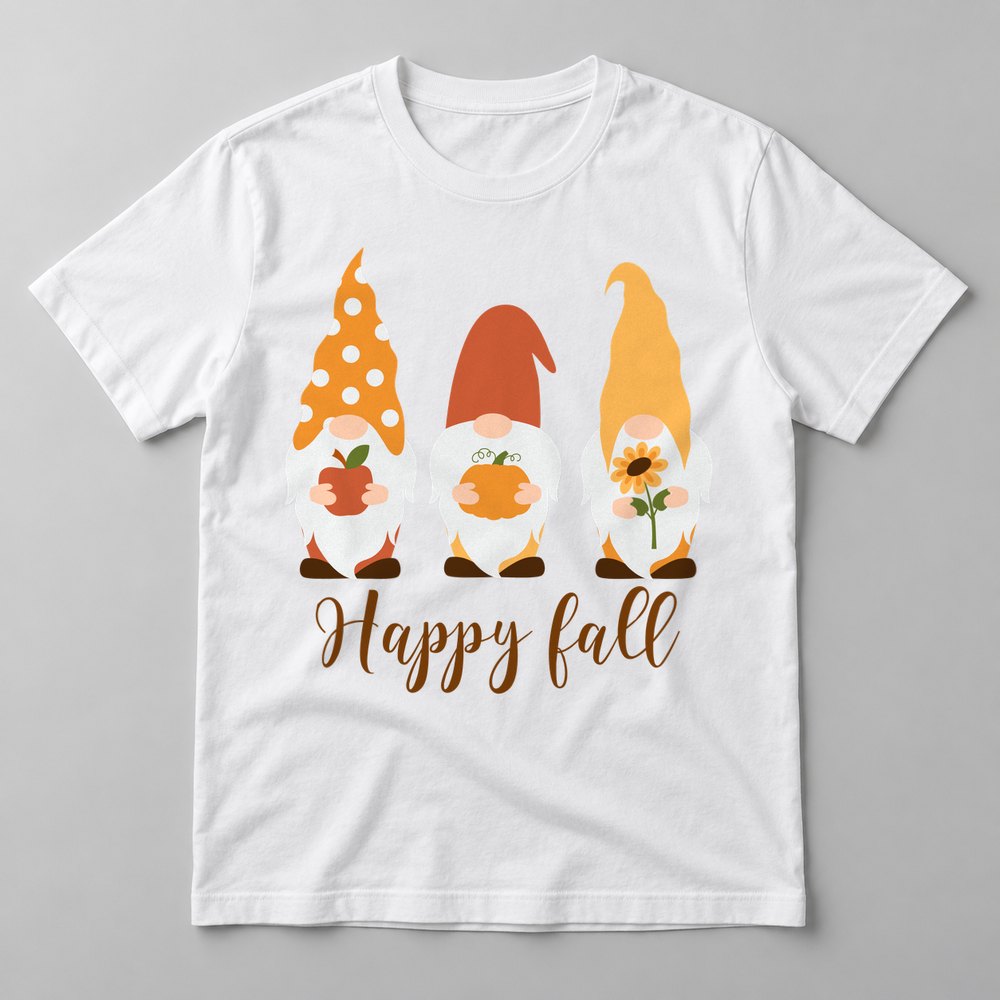 Happy Fall Gnomes tee in White