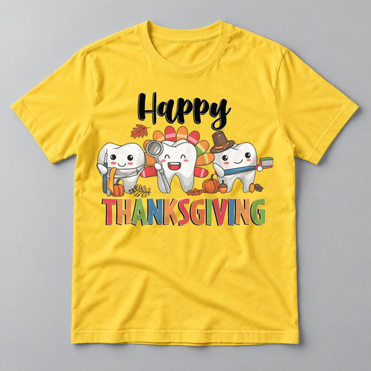 Happy Thanksgiving Teeth tee in Yellow