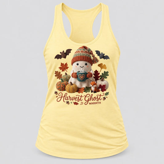 Harvest Ghost Warmth racerback tank in Banana Cream