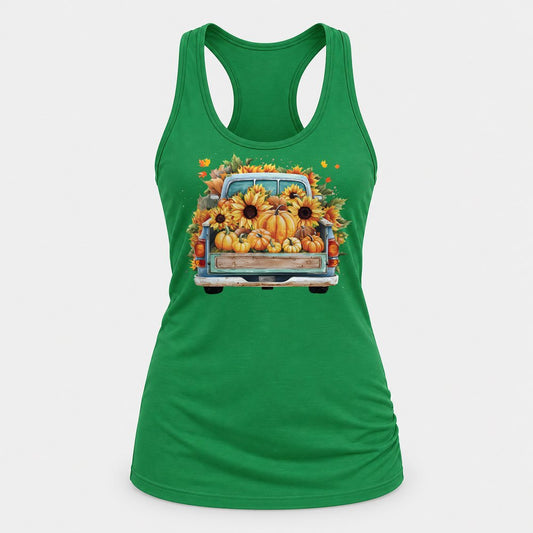 Harvest Tailgate racerback tank in Kelly Green