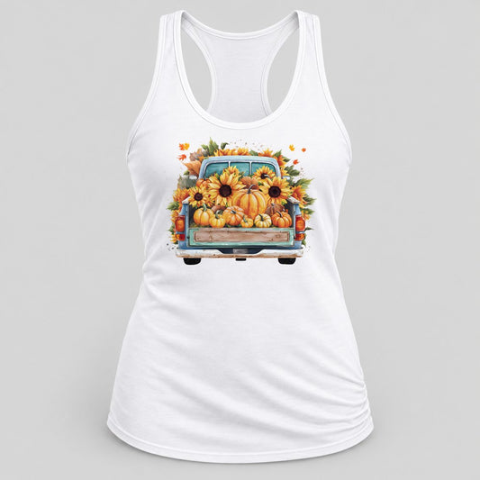 Harvest Tailgate racerback tank in White