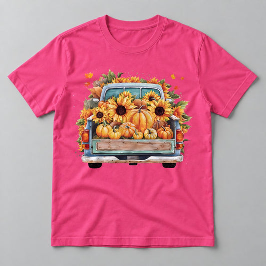 Harvest Tailgate tee in Hot Pink