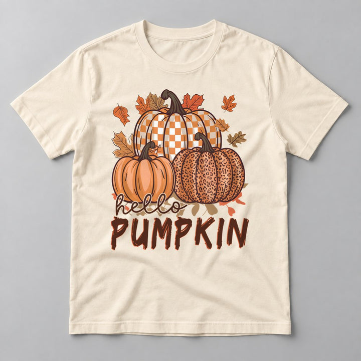 Hello Pumpkin Leopard tee in Natural